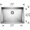 Blanco Quatrus R0 25 in. Undermount Single Basin Stainless Steel Kitchen Sink 443051 - alternate 3